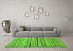 Machine Washable Oriental Green Modern Area Rugs in a Living Room,, wshabs2259grn