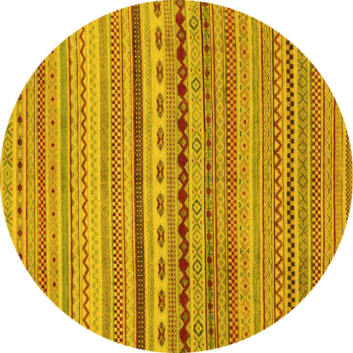Round Oriental Yellow Modern Rug, abs2259yw