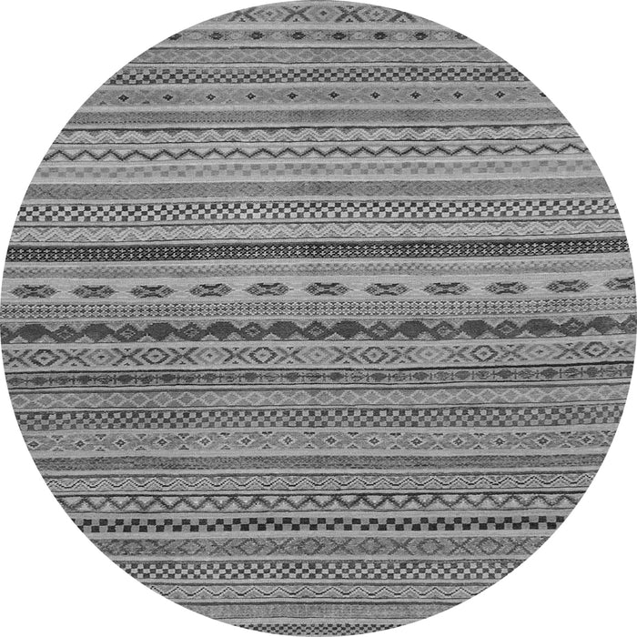 Round Machine Washable Oriental Gray Modern Rug, wshabs2259gry