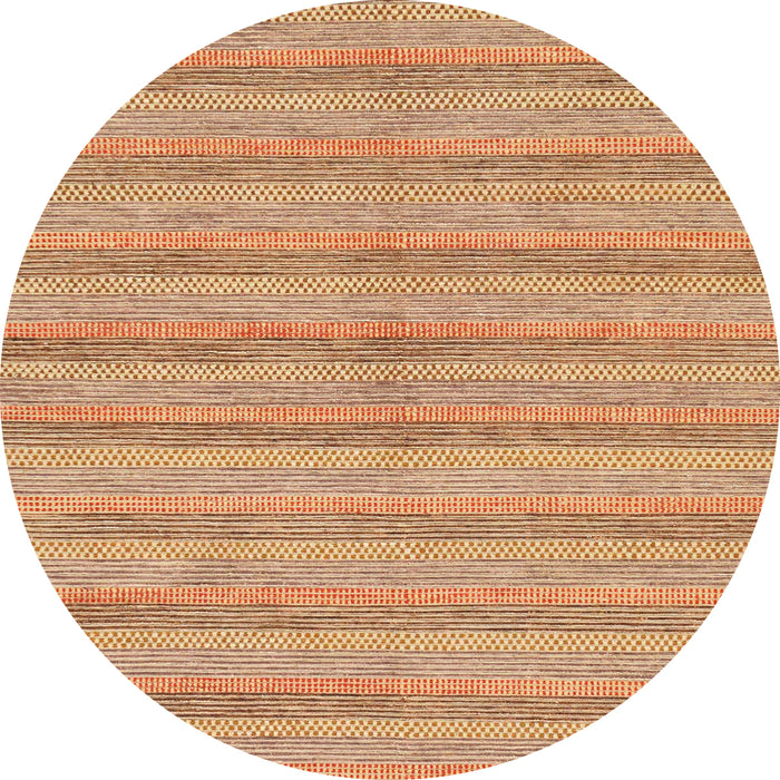 Round Machine Washable Abstract Orange Rug, wshabs225