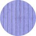 Round Machine Washable Abstract Blue Modern Rug, wshabs225blu