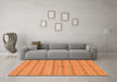 Machine Washable Abstract Orange Modern Area Rugs in a Living Room, wshabs225org