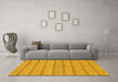 Machine Washable Abstract Yellow Modern Rug in a Living Room, wshabs225yw