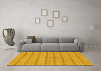 Machine Washable Abstract Yellow Modern Rug, wshabs225yw