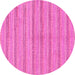 Round Machine Washable Abstract Pink Modern Rug, wshabs225pnk