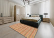 Abstract Orange Modern Rug in a Bedroom, abs225