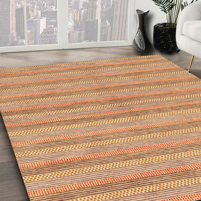 Machine Washable Abstract Orange Rug in a Family Room, wshabs225