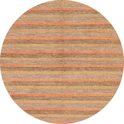 Round Abstract Orange Modern Rug, abs225