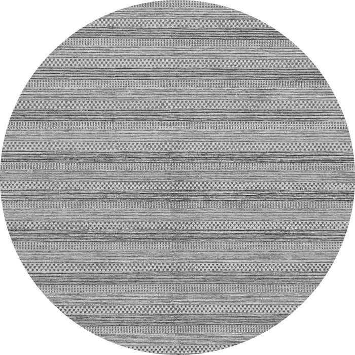 Round Machine Washable Abstract Gray Modern Rug, wshabs225gry