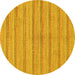 Round Machine Washable Abstract Yellow Modern Rug, wshabs225yw