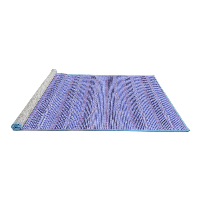 Sideview of Machine Washable Abstract Blue Modern Rug, wshabs225blu