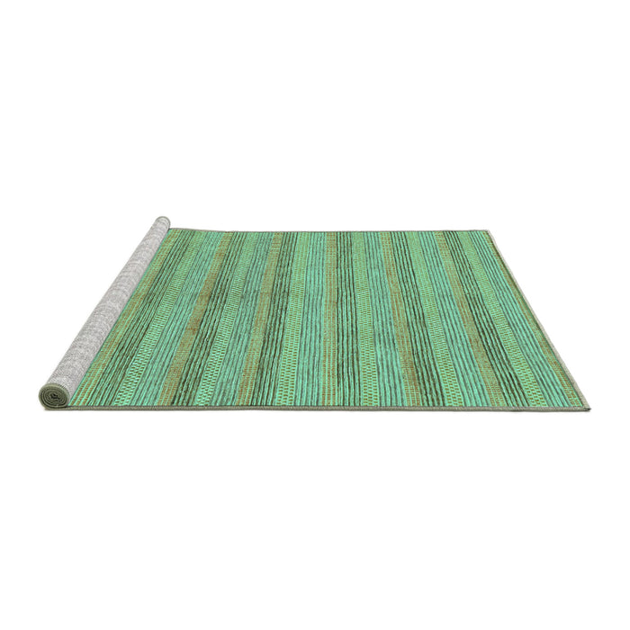 Sideview of Machine Washable Abstract Turquoise Modern Area Rugs, wshabs225turq