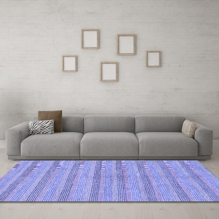 Machine Washable Abstract Blue Modern Rug in a Living Room, wshabs225blu