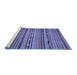 Sideview of Machine Washable Abstract Blue Modern Rug, wshabs2260blu