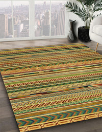 Abstract Orange Gold Modern Rug, abs2260