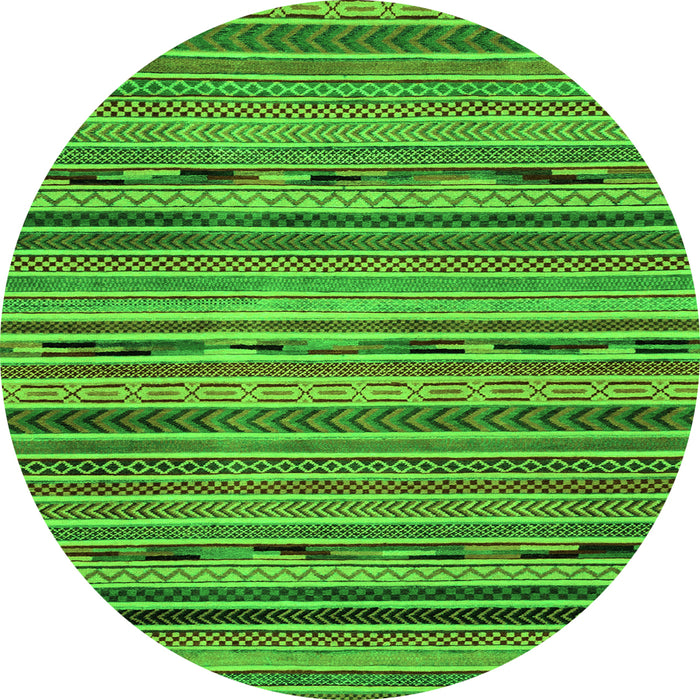 Round Abstract Green Modern Rug, abs2260grn