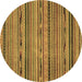 Round Abstract Brown Modern Rug, abs2260brn