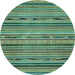 Round Abstract Light Blue Modern Rug, abs2260lblu