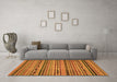 Machine Washable Abstract Orange Modern Area Rugs in a Living Room, wshabs2260org