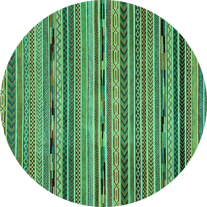 Round Abstract Turquoise Modern Rug, abs2260turq