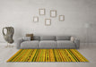 Machine Washable Abstract Yellow Modern Rug in a Living Room, wshabs2260yw