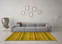 Machine Washable Abstract Yellow Modern Rug, wshabs2260yw