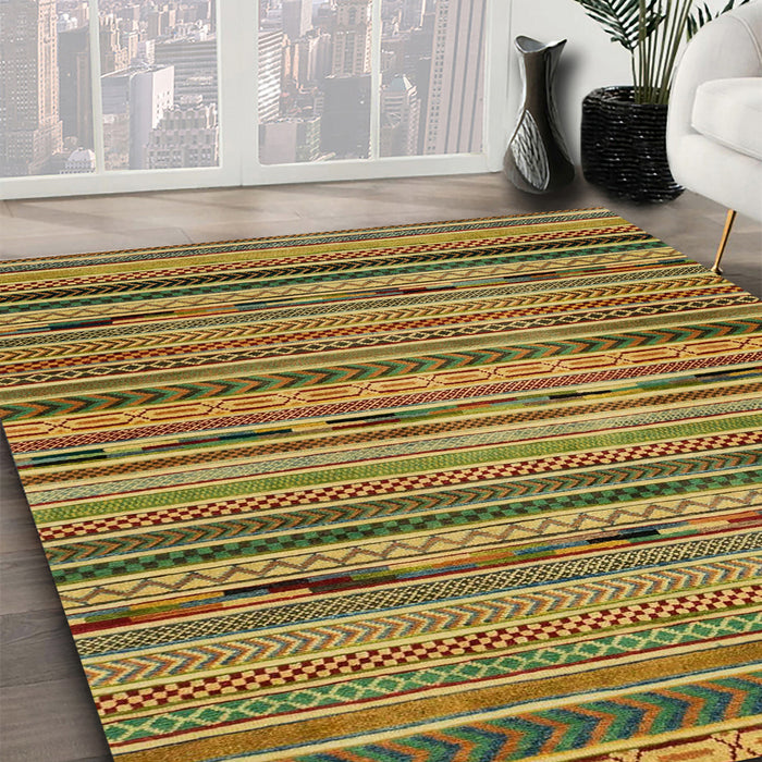 Machine Washable Abstract Orange Rug in a Family Room, wshabs2260