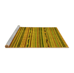 Sideview of Machine Washable Abstract Yellow Modern Rug, wshabs2260yw