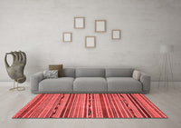 Machine Washable Abstract Red Modern Rug, wshabs2260red