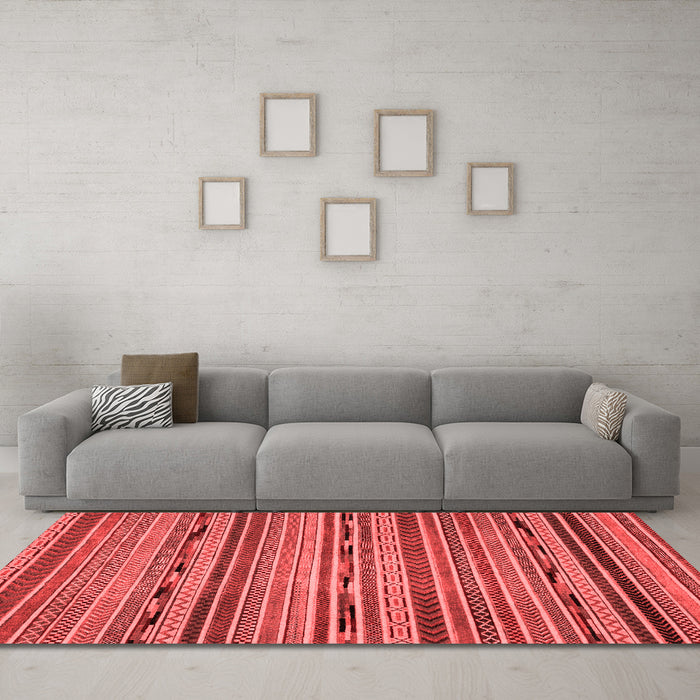 Modern Red Washable Rugs