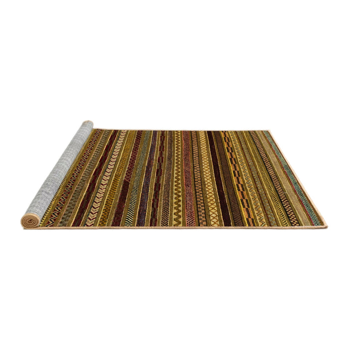 Sideview of Machine Washable Abstract Cinnamon Brown Rug, wshabs2261