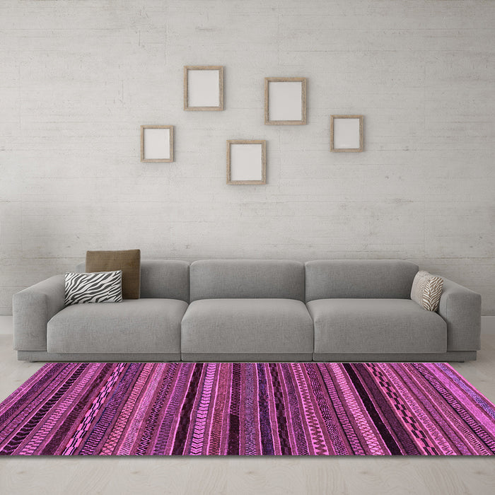 Machine Washable Abstract Purple Modern Area Rugs in a Living Room, wshabs2261pur