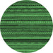 Round Abstract Emerald Green Modern Rug, abs2261emgrn