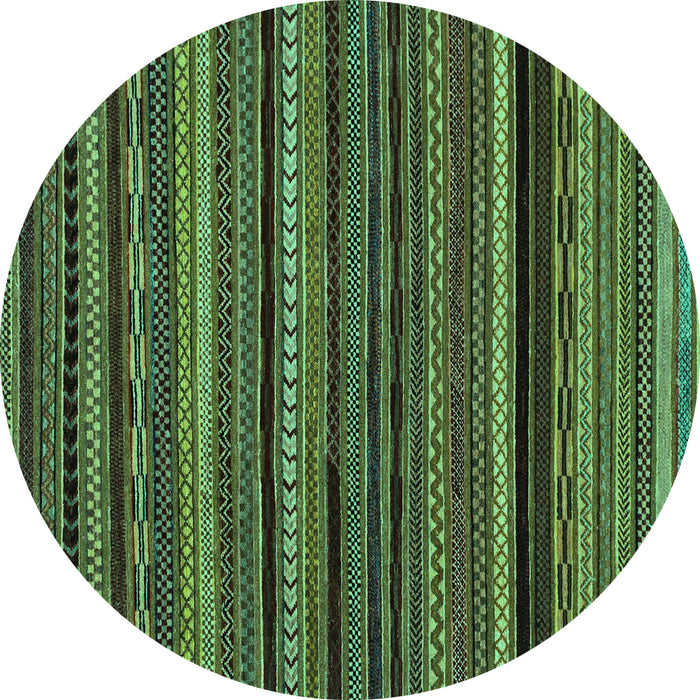 Round Abstract Turquoise Modern Rug, abs2261turq
