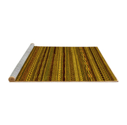 Sideview of Machine Washable Abstract Yellow Modern Rug, wshabs2261yw