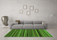 Machine Washable Abstract Green Modern Rug, wshabs2261grn