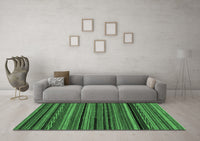 Machine Washable Abstract Emerald Green Modern Rug, wshabs2261emgrn