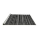 Sideview of Machine Washable Abstract Gray Modern Rug, wshabs2261gry