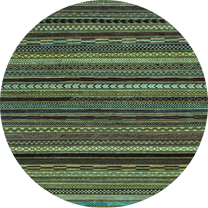Round Machine Washable Abstract Light Blue Modern Rug, wshabs2261lblu