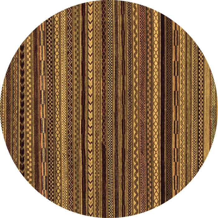 Round Abstract Brown Modern Rug, abs2261brn