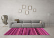 Machine Washable Abstract Pink Modern Rug in a Living Room, wshabs2261pnk