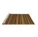 Sideview of Machine Washable Abstract Brown Modern Rug, wshabs2261brn