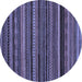 Round Abstract Blue Modern Rug, abs2261blu