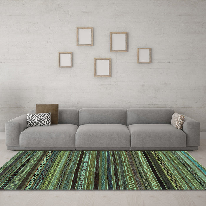 Machine Washable Abstract Light Blue Modern Rug in a Living Room, wshabs2261lblu