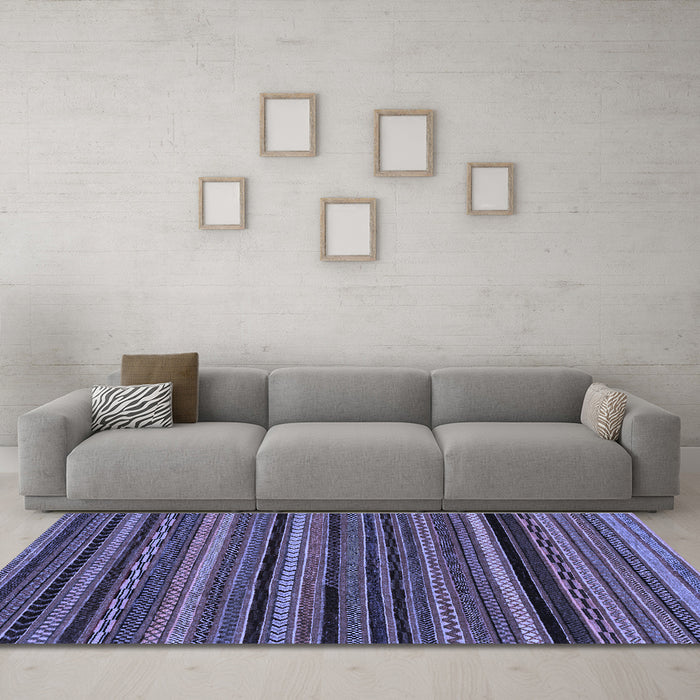 Machine Washable Abstract Blue Modern Rug in a Living Room, wshabs2261blu