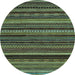 Round Abstract Light Blue Modern Rug, abs2261lblu