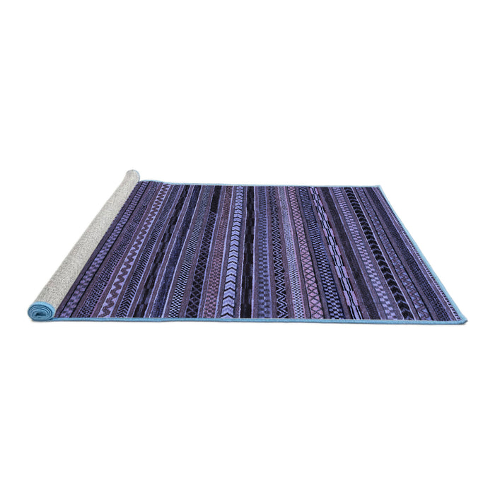 Sideview of Machine Washable Abstract Blue Modern Rug, wshabs2261blu