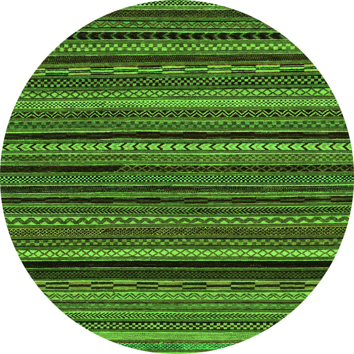 Round Abstract Green Modern Rug, abs2261grn