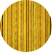 Round Abstract Yellow Modern Rug, abs2262yw