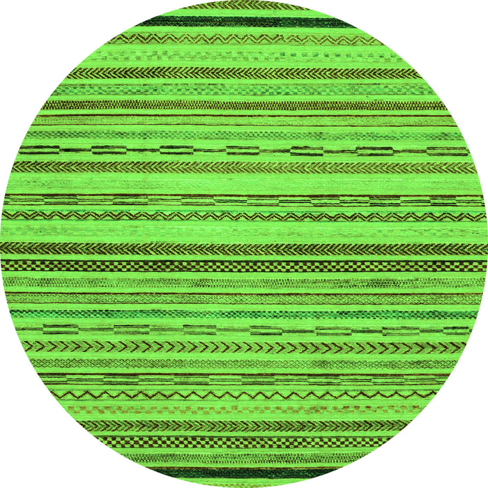 Round Abstract Green Modern Rug, abs2262grn